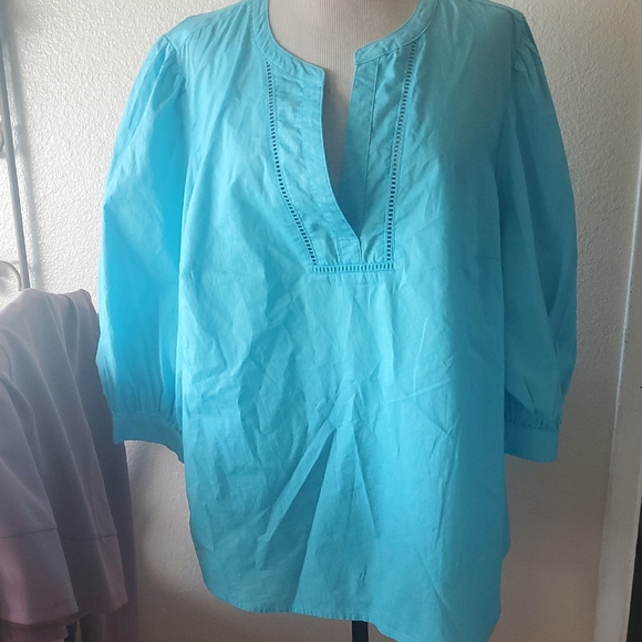 St. John's Bay Blue Blouse - Picture 2 of 7